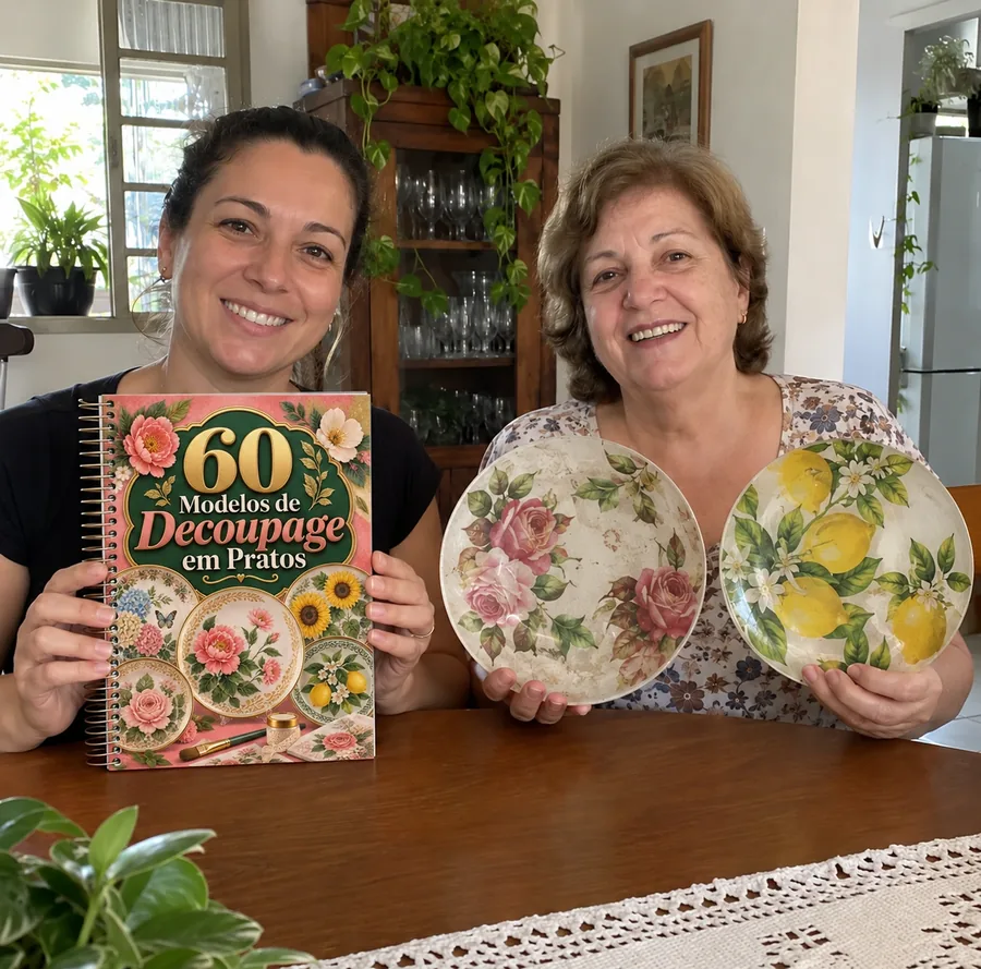 Material de decoupage disponível no celular, tablet e computador